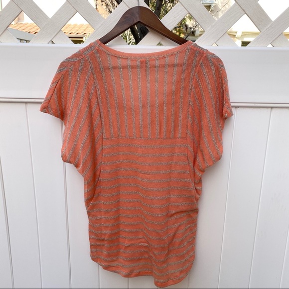 🍄3 for$25 Splendid | Orange & Silver Knit Top - Picture 2 of 4